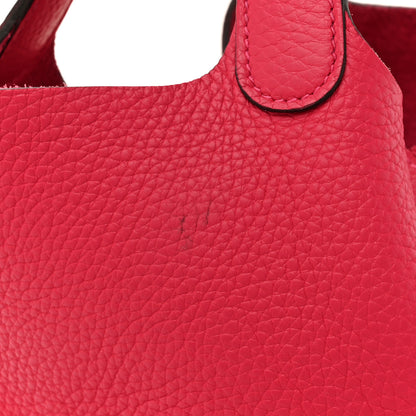 Hermes Taurillon Clemence Monochrome Picotin Lock 18 PM Rose Mexico Rose Mexico 11 of 13