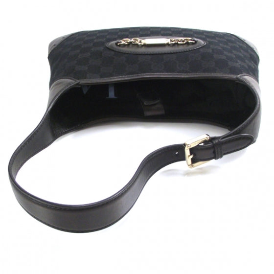 Monogram Punch Hobo Black