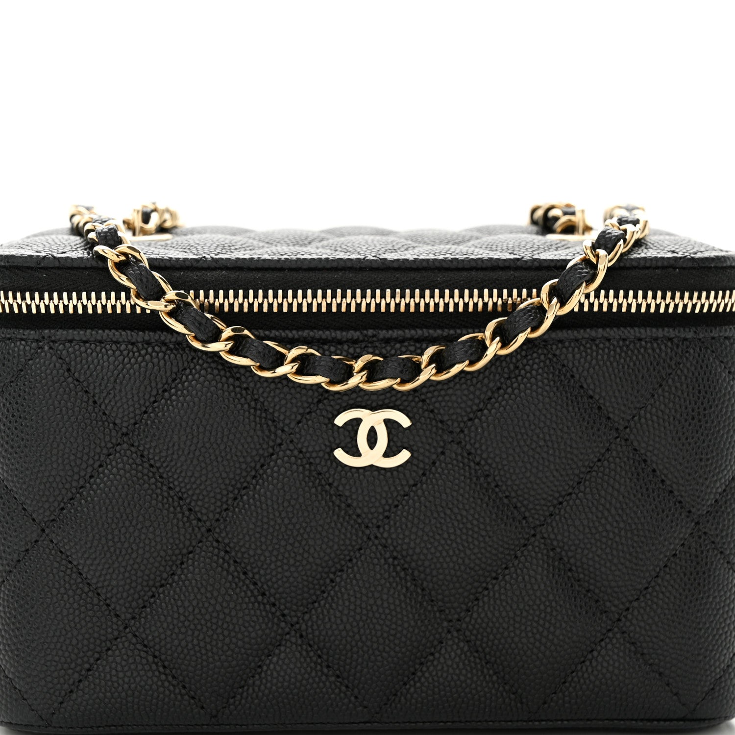 Chanel Caviar Quilted Small Vanity Case With Chain Black 8 of 11