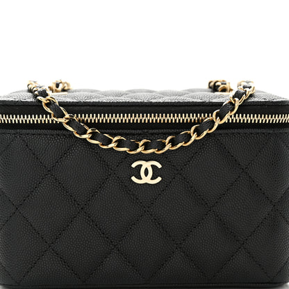 Chanel Caviar Quilted Small Vanity Case With Chain Black 8 of 11