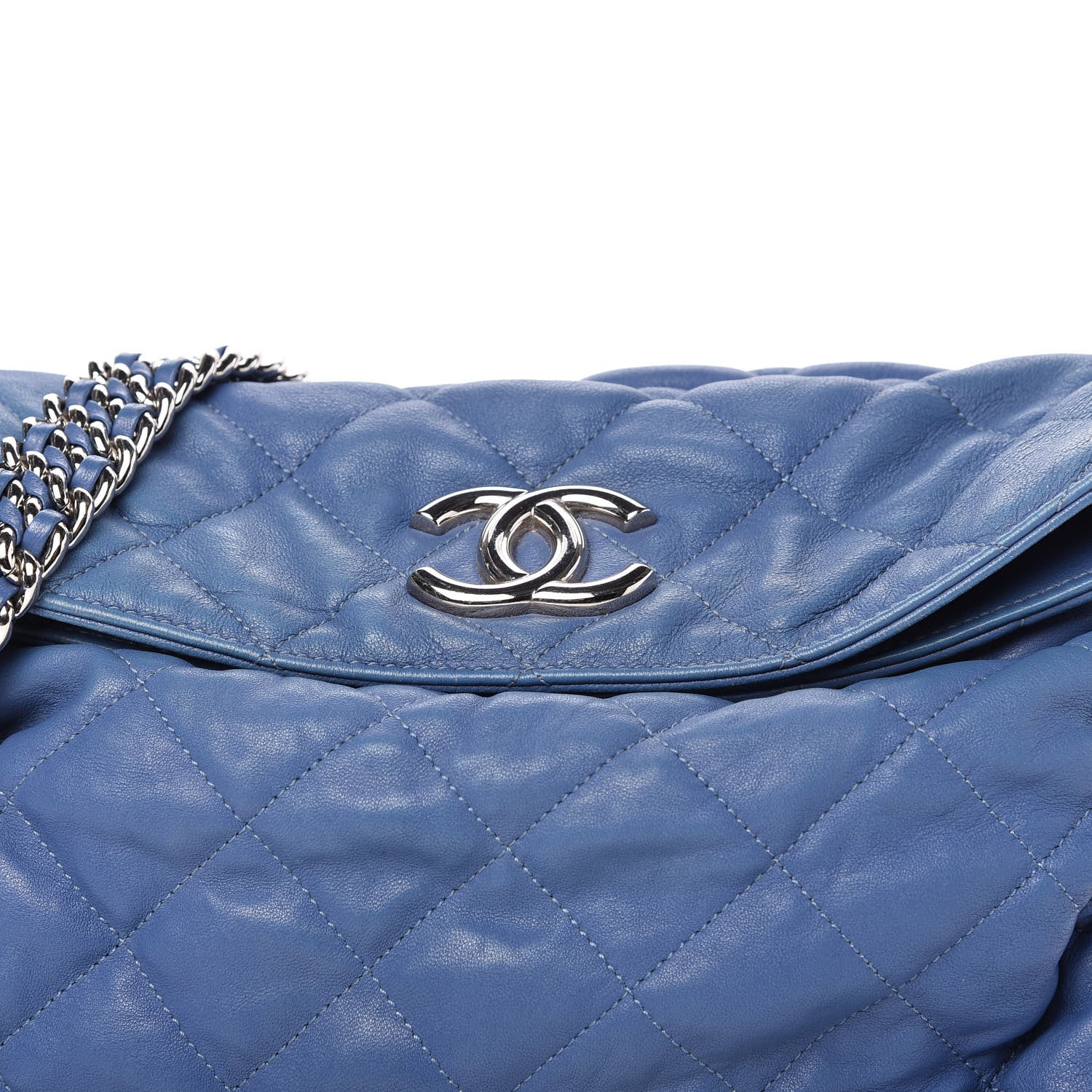 Chanel Washed Lambskin Chain Around Hobo Blue 10 of 10