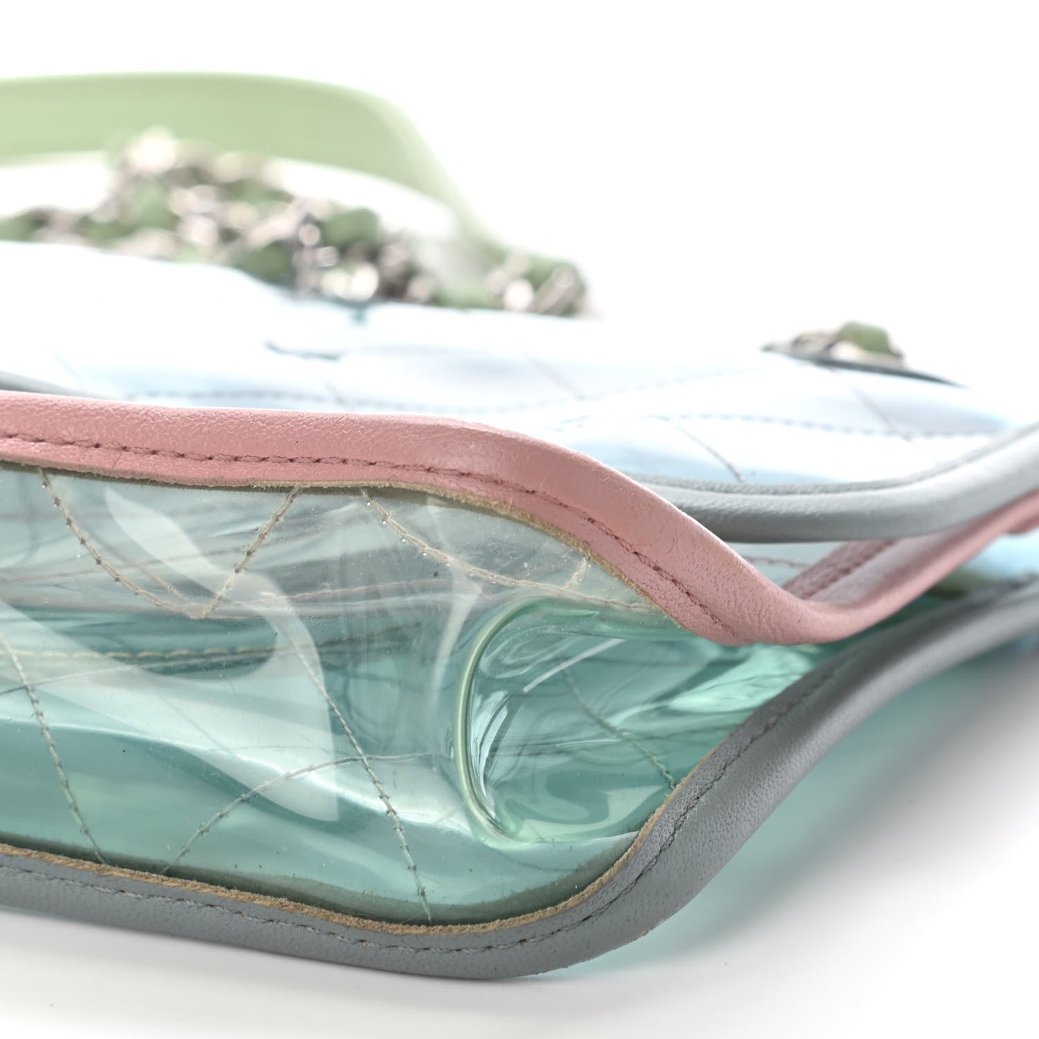 Chanel Lambskin PVC Quilted Medium Coco Splash Flap Blue Green 9 of 9