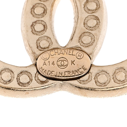 Chanel Crystal CC Earrings Light Gold 3 of 5