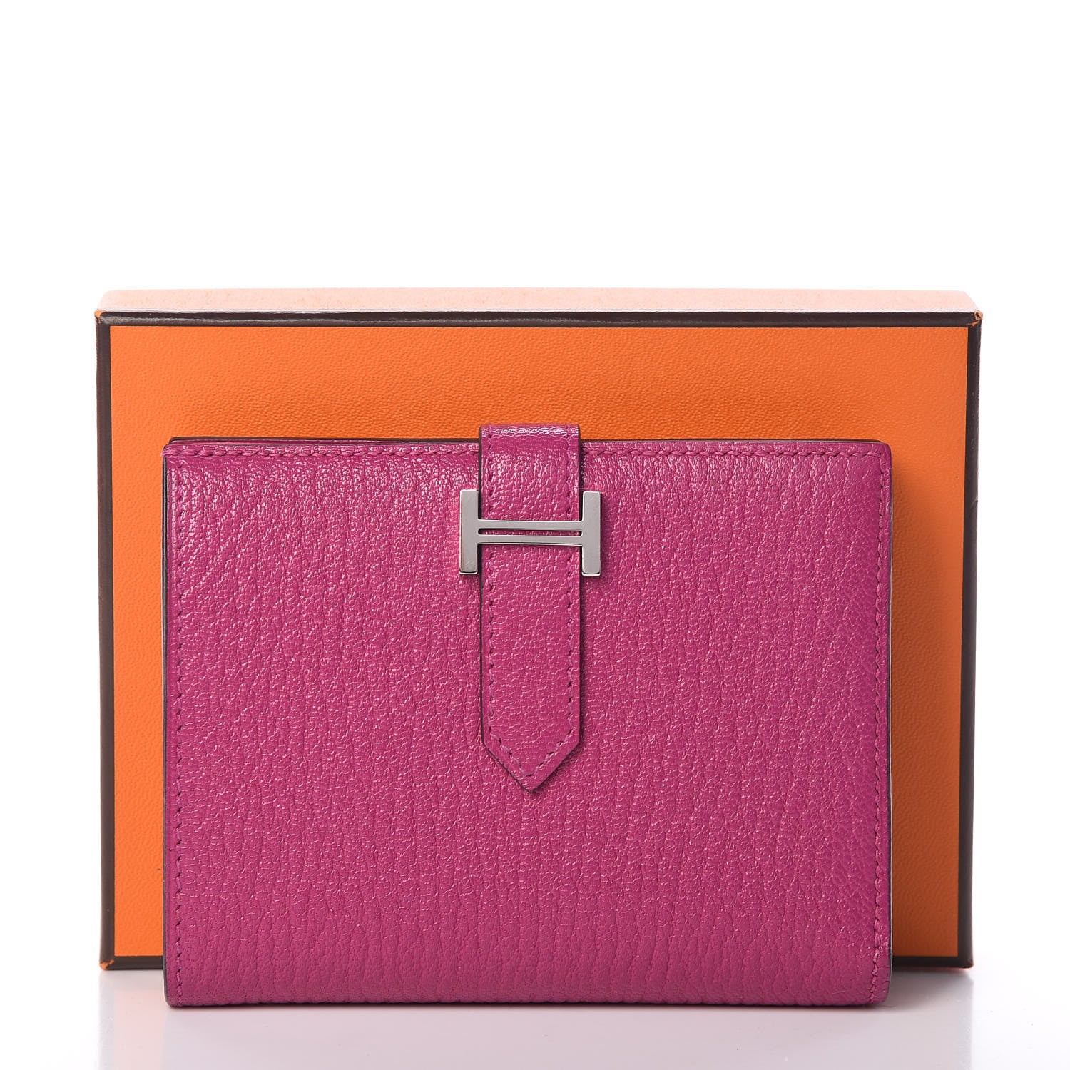 Hermes Chevre Mysore Bearn Compact Wallet Rose Pourpre 8 of 8