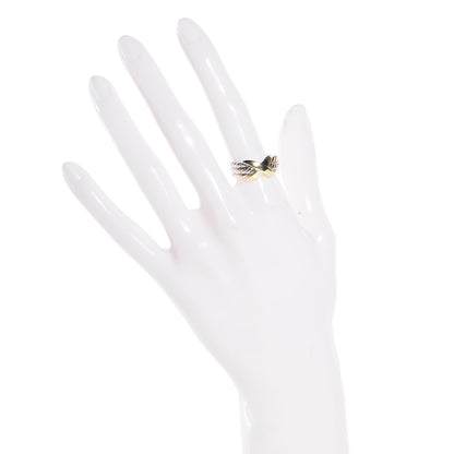 David Yurman Sterling Silver 14k Yellow Gold X Crossover Ring 7 2 of 6