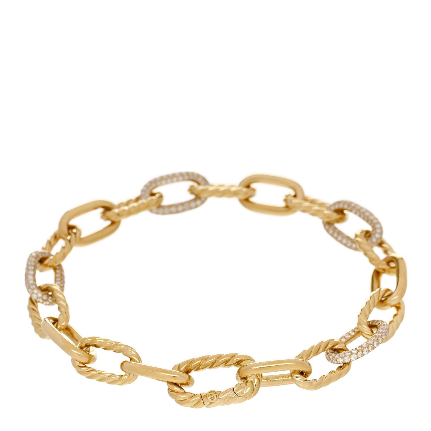 18K Yellow Gold Diamond 8.5mm Madison Classic Chain Bracelet