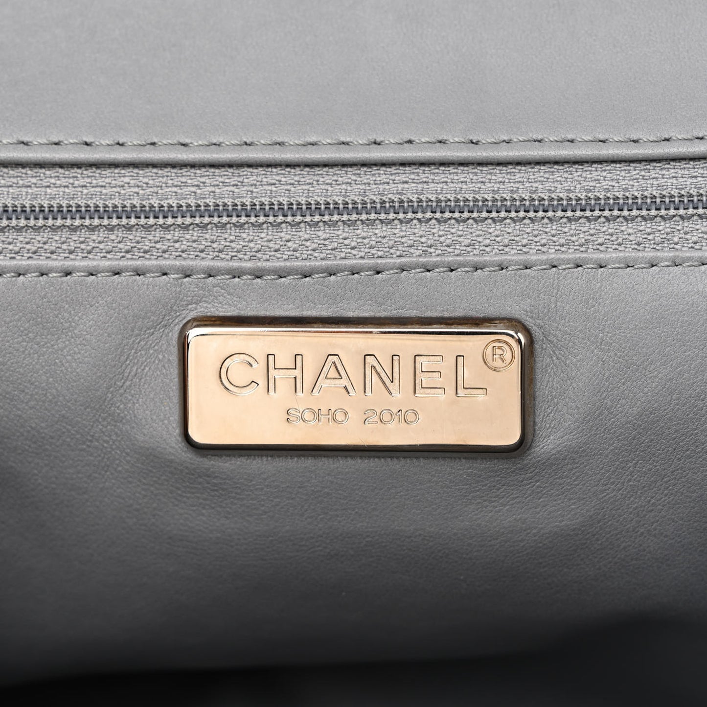 Snakeskin Iridescent Soho Medium Flap Grey