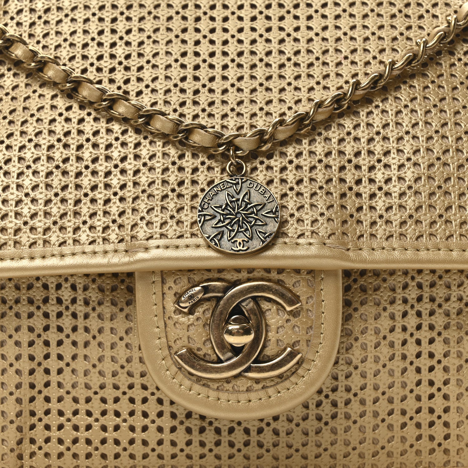 Chanel Metallic Perforated Calfskin Small Up In The Air Flap Gold 8 of 10