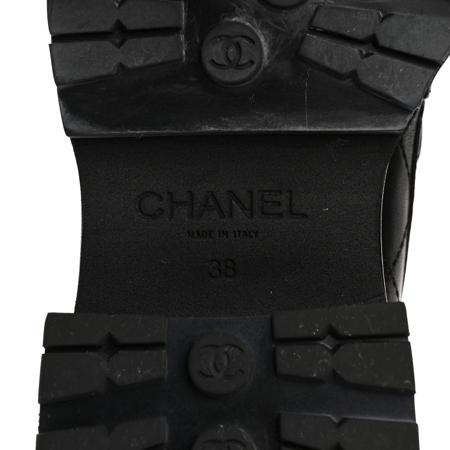 Chanel Calfskin Quilted CC Mocassin Loafers 38 Black 9 of 13