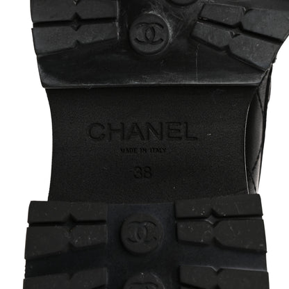 Chanel Calfskin Quilted CC Mocassin Loafers 38 Black 9 of 13