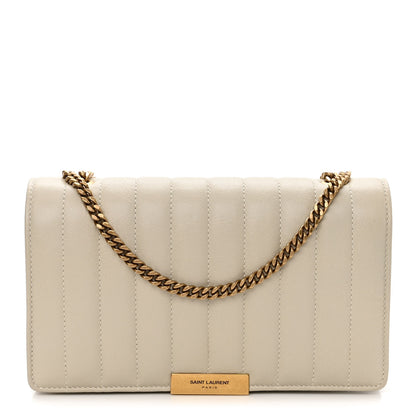 Saint Laurent Lambskin Matelasse Amalia Chain Shoulder Bag Creama Soft 1 of 9
