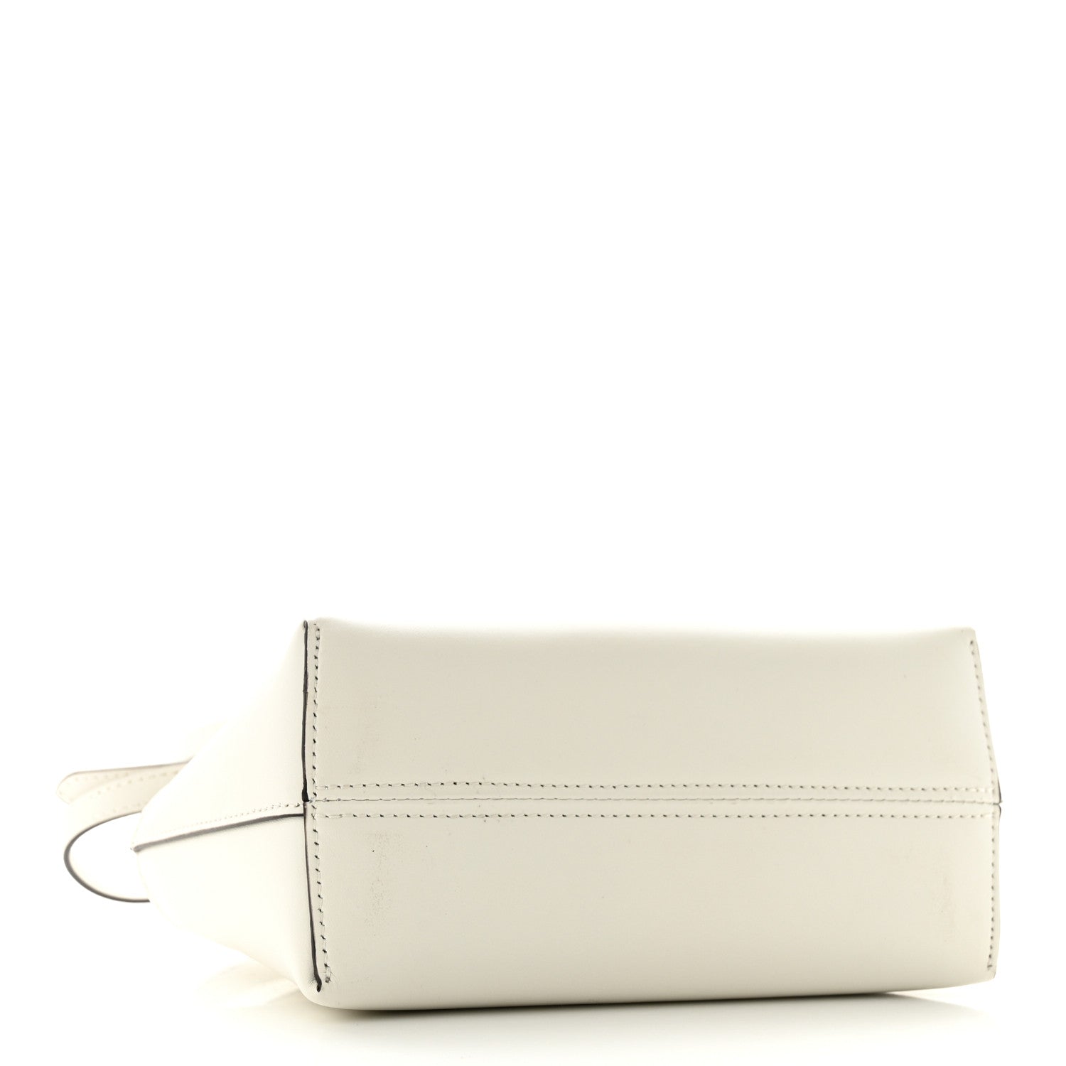 Fendi Vitello King Plexiglass Logo Embossed Mini By The Way Top Handle Boston Bag White Rice 4 of 11
