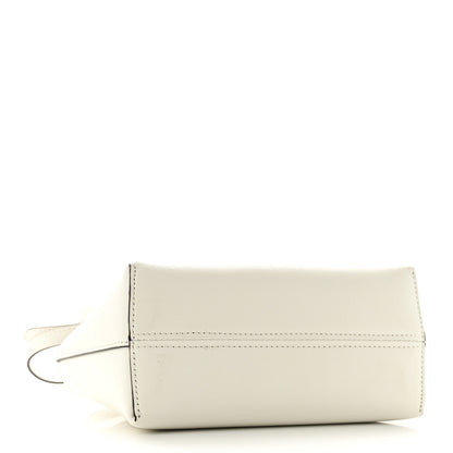 Fendi Vitello King Plexiglass Logo Embossed Mini By The Way Top Handle Boston Bag White Rice 4 of 11