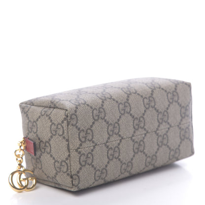 Gucci Soft GG Supreme Monogram Calfskin Small Ophidia Cosmetic Case Beige Ebony Hibiscus Red 4 of 9