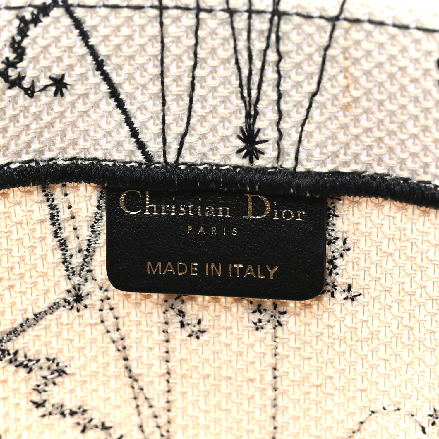 Christian Dior Canvas Embroidered Zodiac Book Tote Latte Multicolor 6 of 12