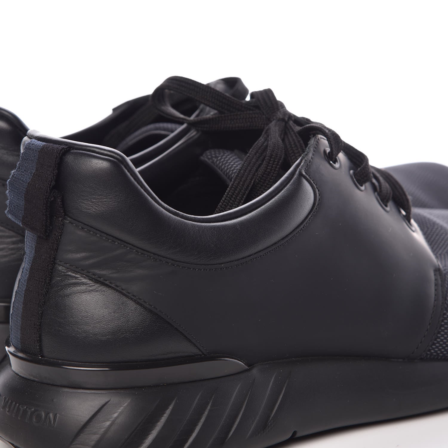 Louis Vuitton Calfskin Mesh Damier Fastlane Low Sneakers 10 Black 12 of 13