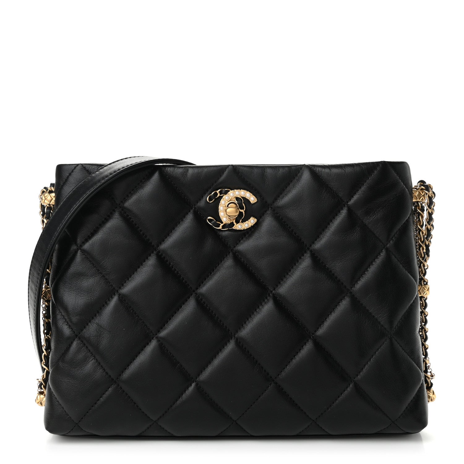 Chanel Lambskin Quilted Crush on Chains Hobo Black 1 of 11