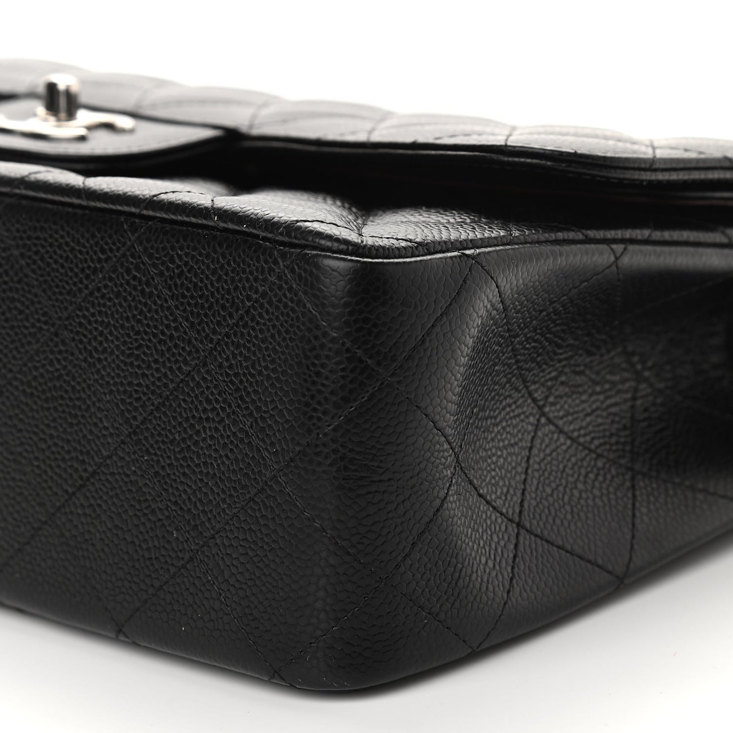 Caviar Quilted Jumbo Double Flap Black