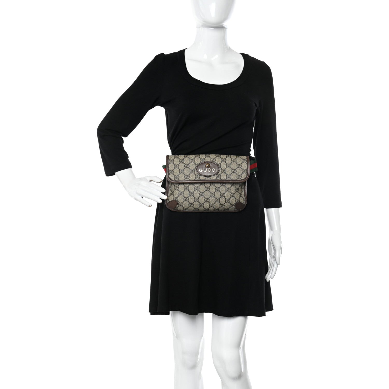 Gucci GG Supreme Monogram Neo Vintage Web Belt Bag Brown 2 of 16