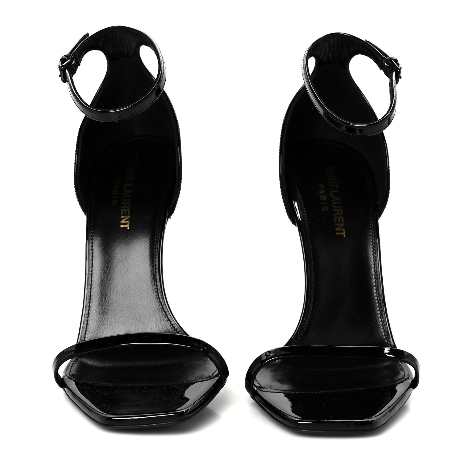 Saint Laurent Patent Calfskin Opyum 110 Sandals 39 Black 3 of 10
