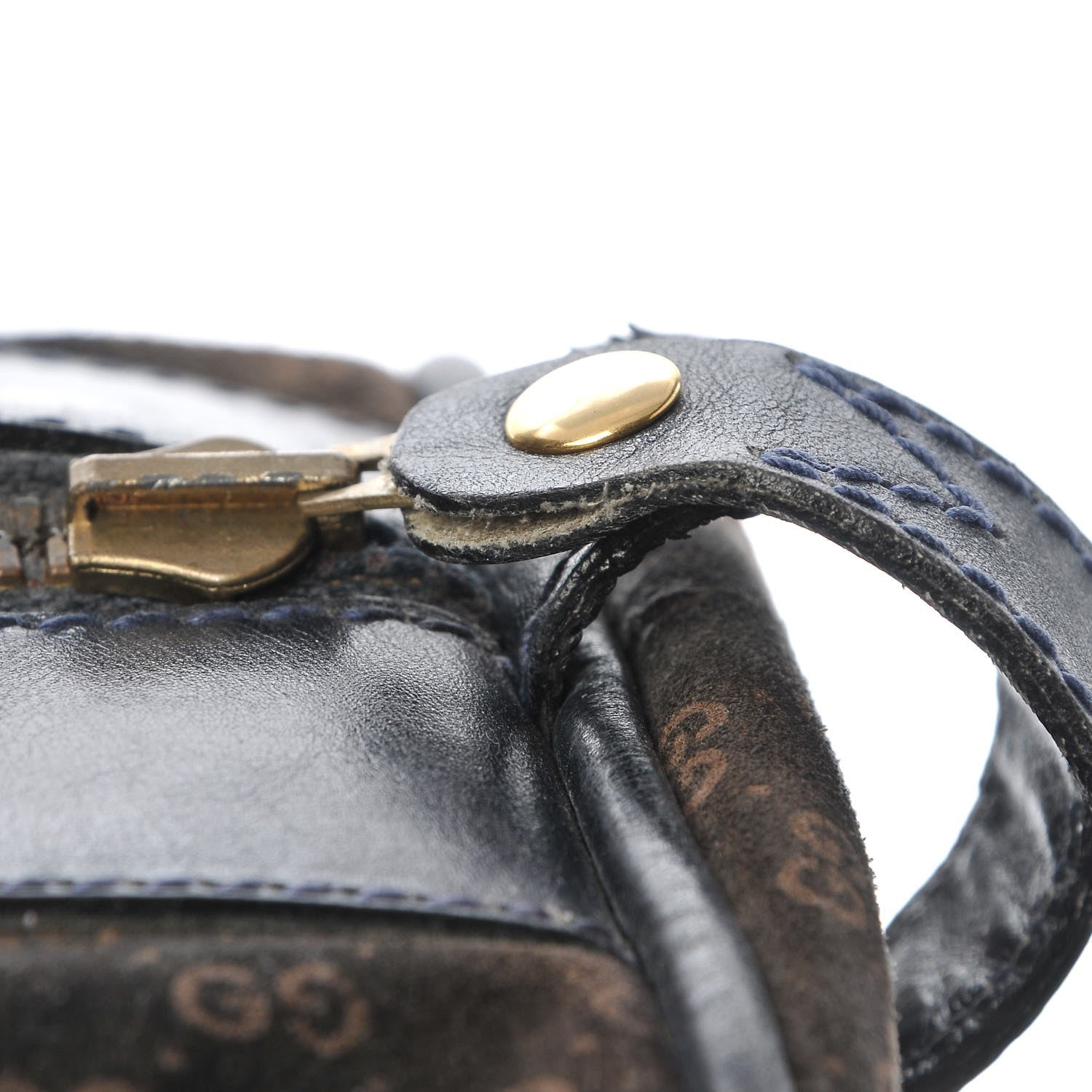 Gucci Velvet Mini GG Monogram Boston Duffle Bag Blue 14 of 15