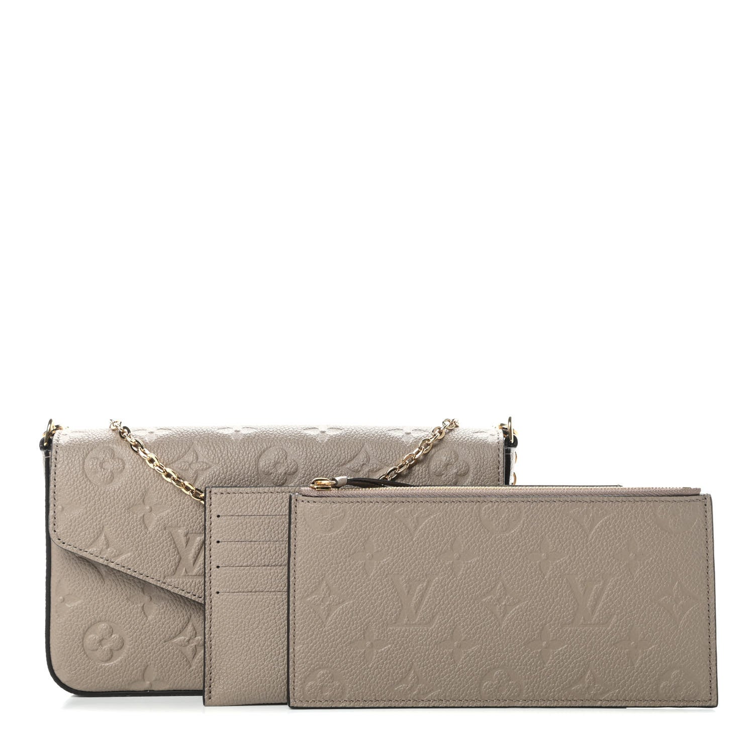 Louis Vuitton Empreinte Pochette Felicie Chain Wallet Tourterelle 1 of 11