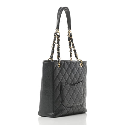 Chanel Caviar Quilted Petit Shopping Tote PST Black 2 of 12