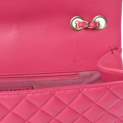 Chanel Lambskin Quilted Jumbo Mademoiselle Chic Flap Fuchsia 12 of 32