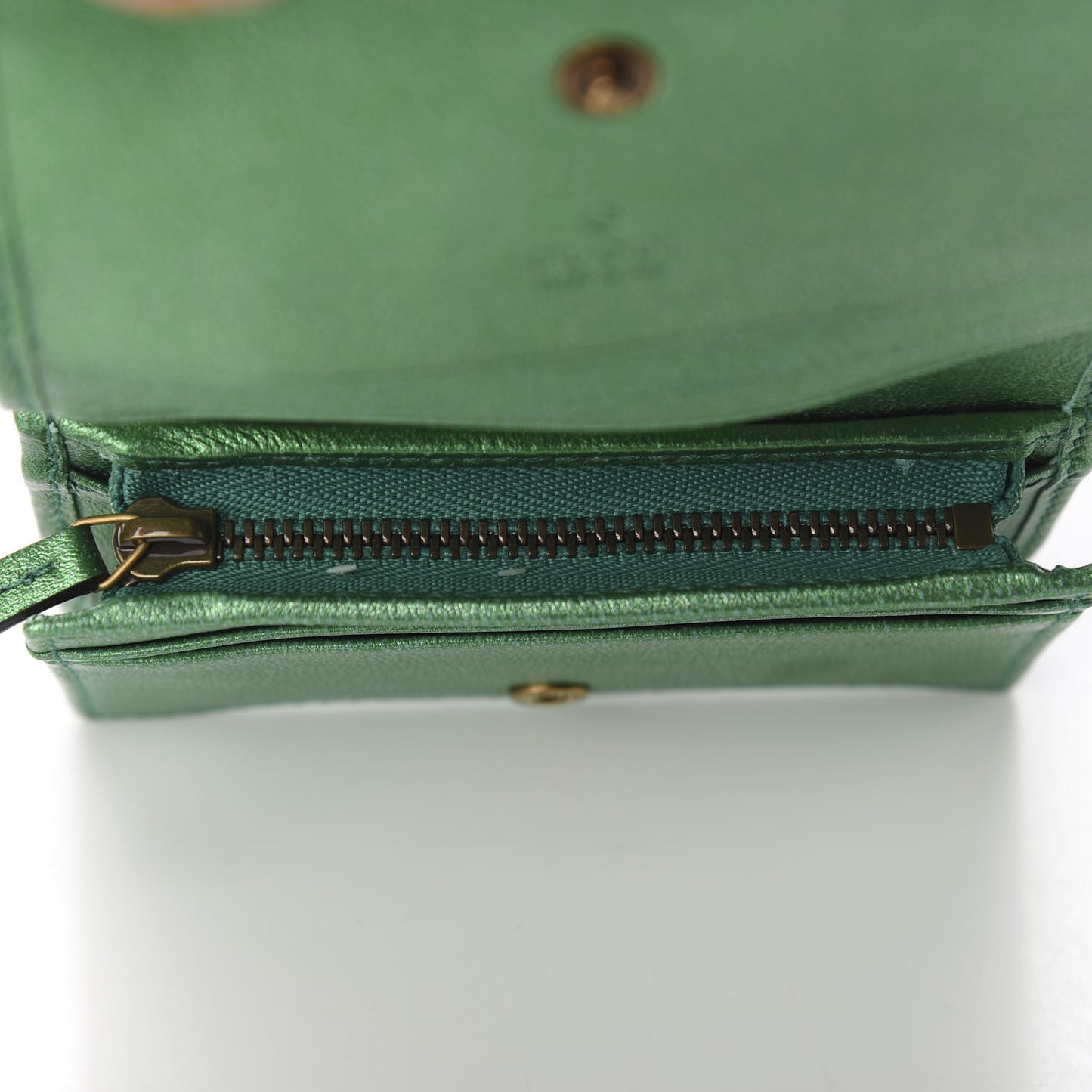 Laminated Nappa Trapuntata Zumi Card Case Jasmine Green