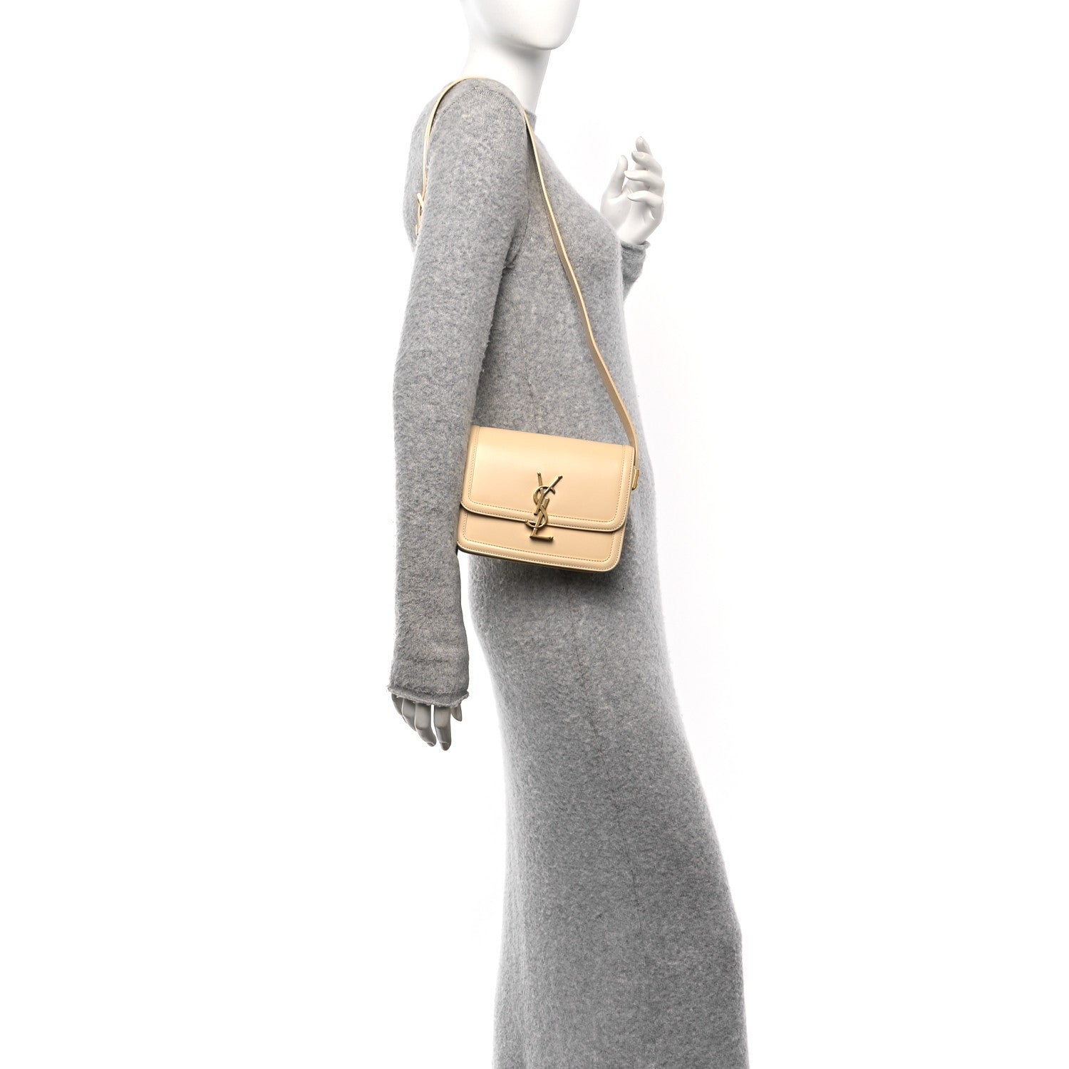 Saint Laurent Smooth Calfskin Small Solferino Satchel Jaune Pale 2 of 10