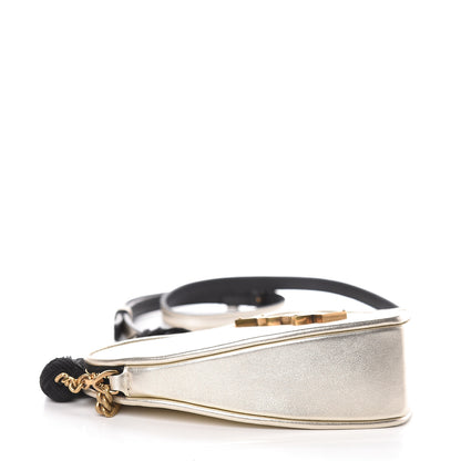 Saint Laurent Metallic Calfskin Heart Monogram Crossbody Pale Gold 4 of 10