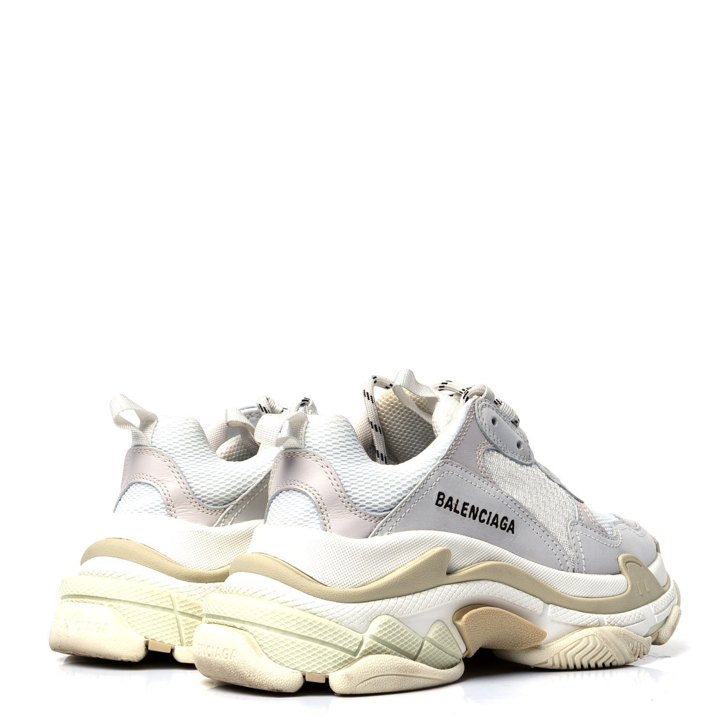 Fabric Mesh Womens Triple S Sneakers 37 White