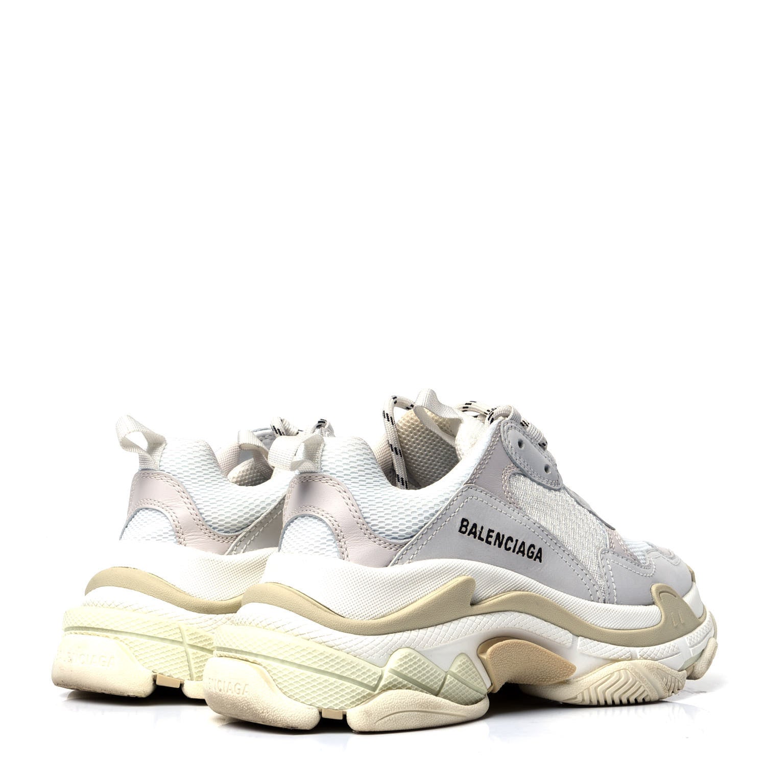Balenciaga Fabric Mesh Womens Triple S Sneakers 37 White 3 of 6