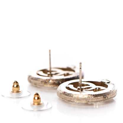 Chanel Pearl CC Round Earrings Gold 3 of 8