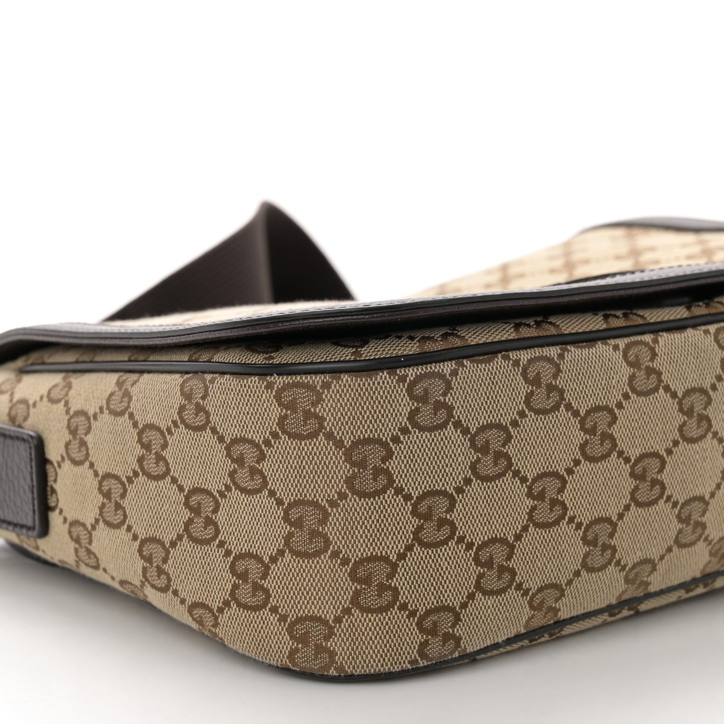 Monogram Flap Messenger Bag Beige Dark Brown