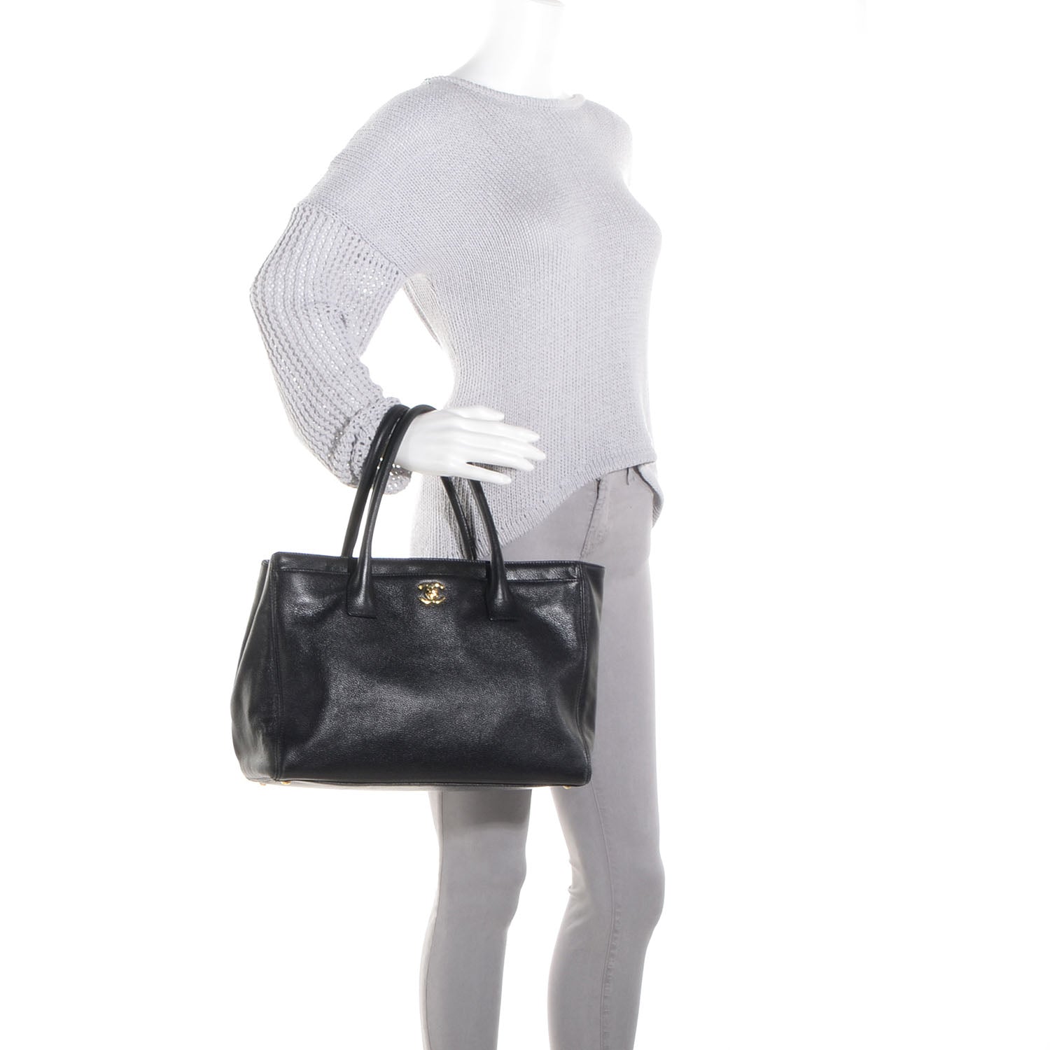 Chanel Calfskin Cerf Shopper Tote Black 2 of 7