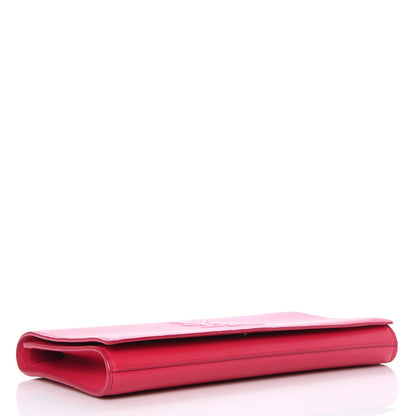 Saint Laurent Calfskin Monogram Large Belle De Jour Clutch Lipstick Fuchsia 4 of 7