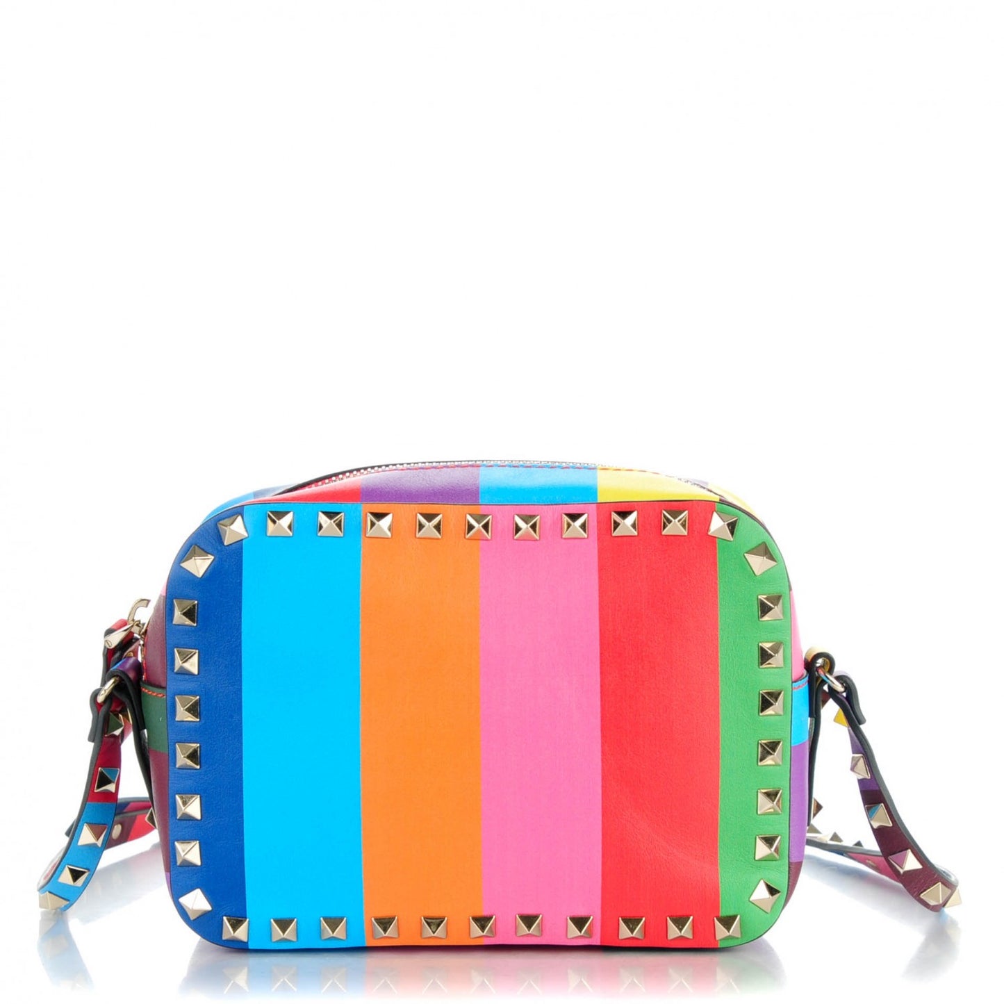 Vitello 1973 Rockstud Camera Crossbody Bag Multicolor
