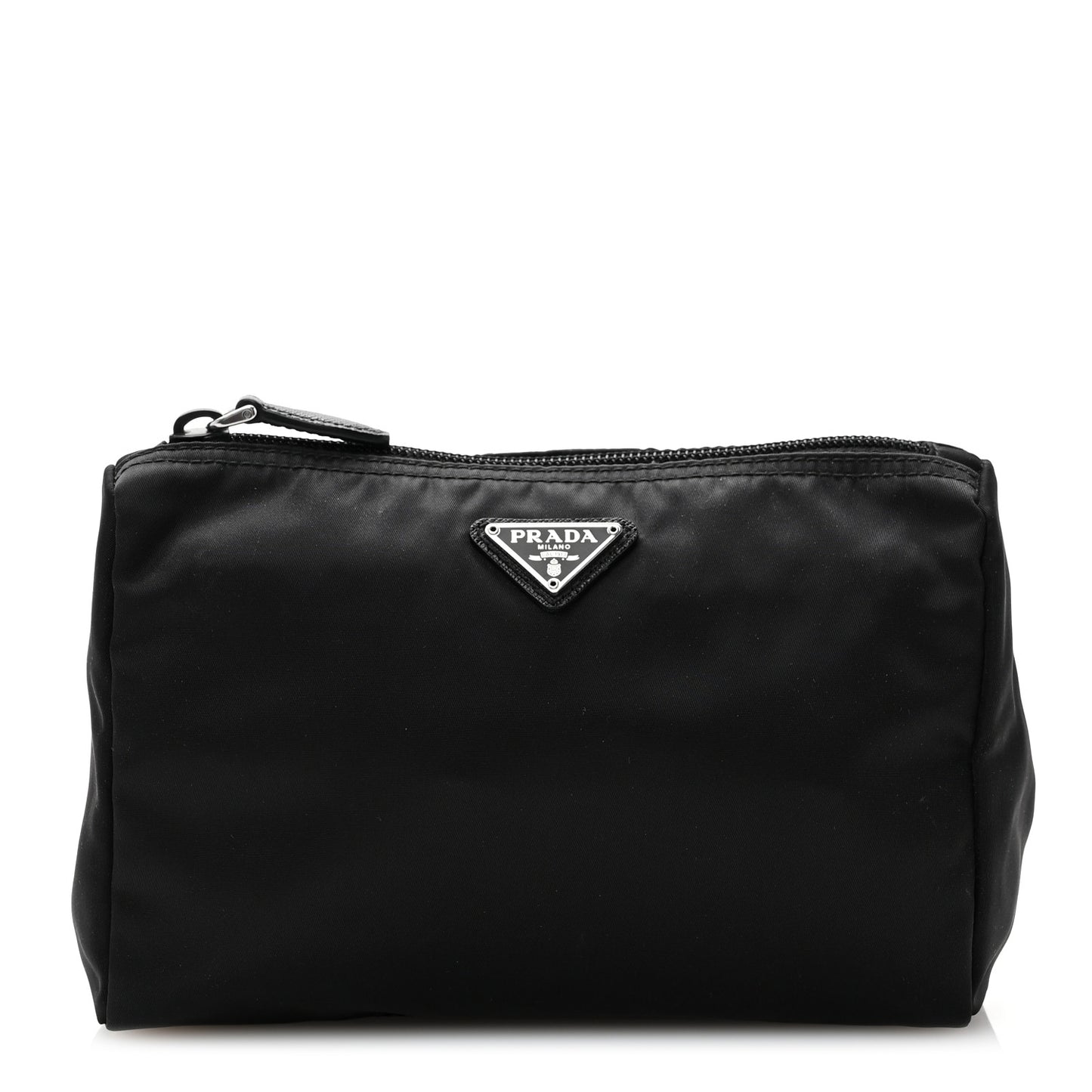 Nylon Tessuto Cosmetic Pouch Black