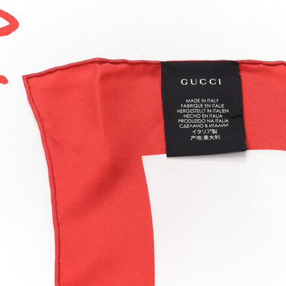 Gucci Silk Coco Capitán Logo Square Scarf White 3 of 4
