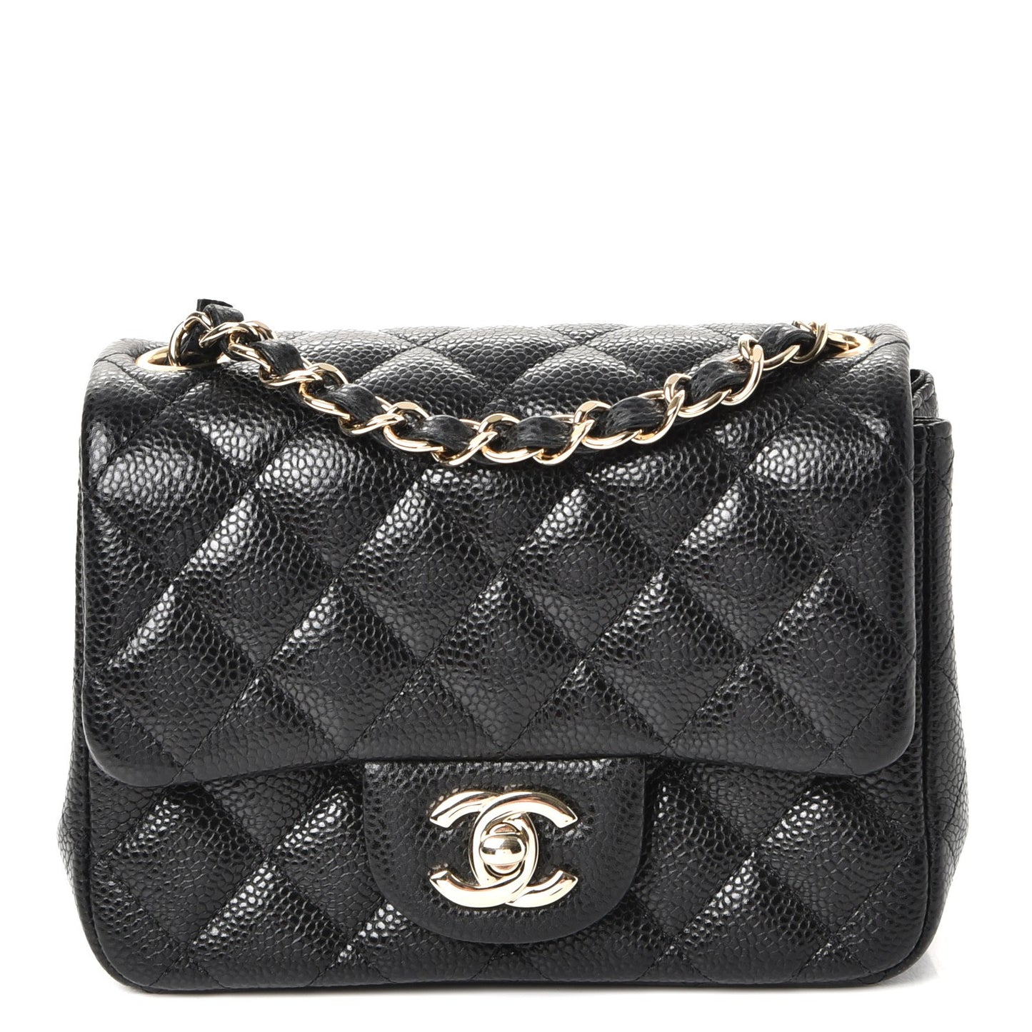 Caviar Quilted Mini Square Flap Black