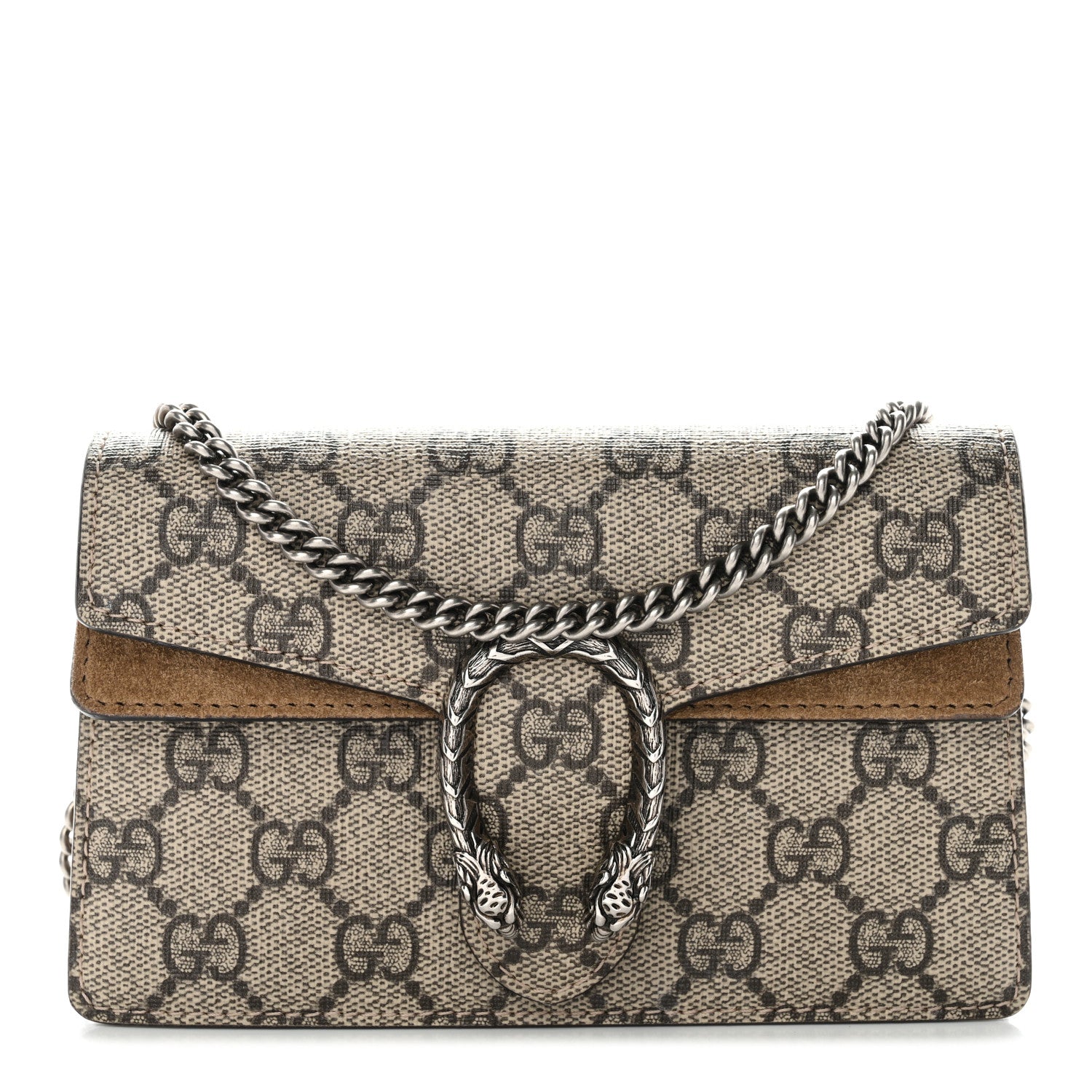 Gucci GG Supreme Monogram Super Mini Dionysus Shoulder Bag Taupe 1 of 10