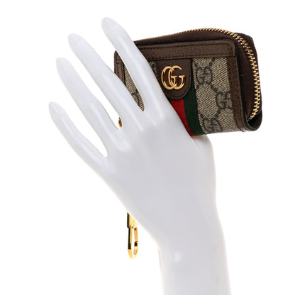 Gucci GG Supreme Monogram Web Ophidia Zip Around Key Case Beige New Acero 2 of 7