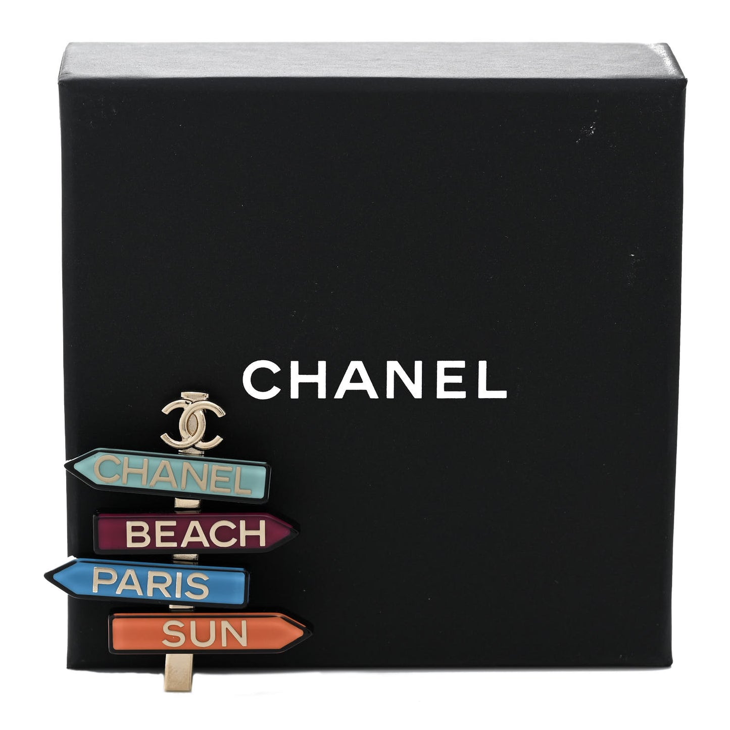 Resin Chanel By The Sea Sign Brooch Multicolor