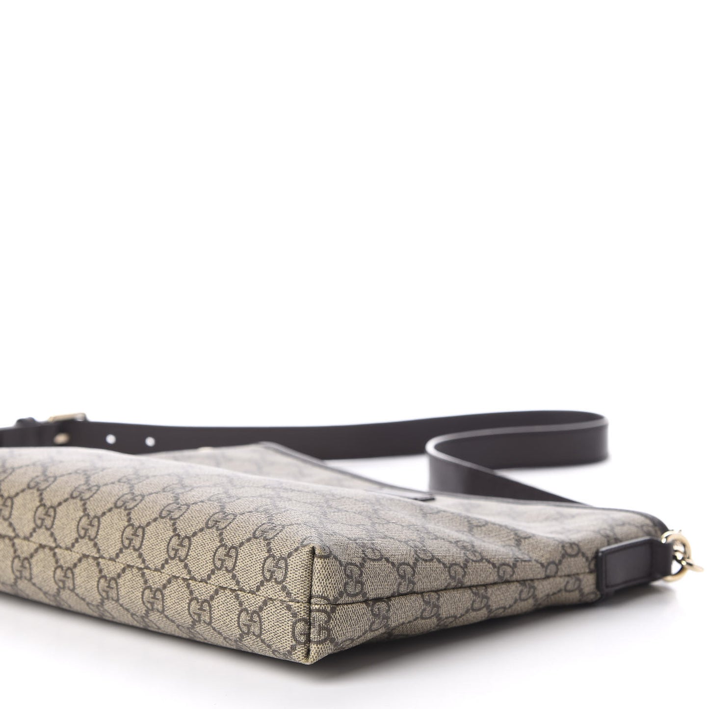 GG Plus Monogram Medium Flat Messenger Bag Dark Brown