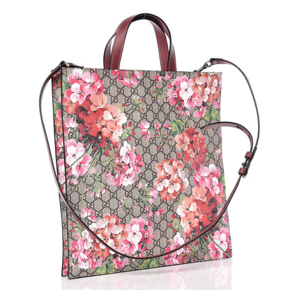 Gucci Soft GG Supreme Monogram Blooms Vertical Tote Beige Multicolor Dry Rose 4 of 10