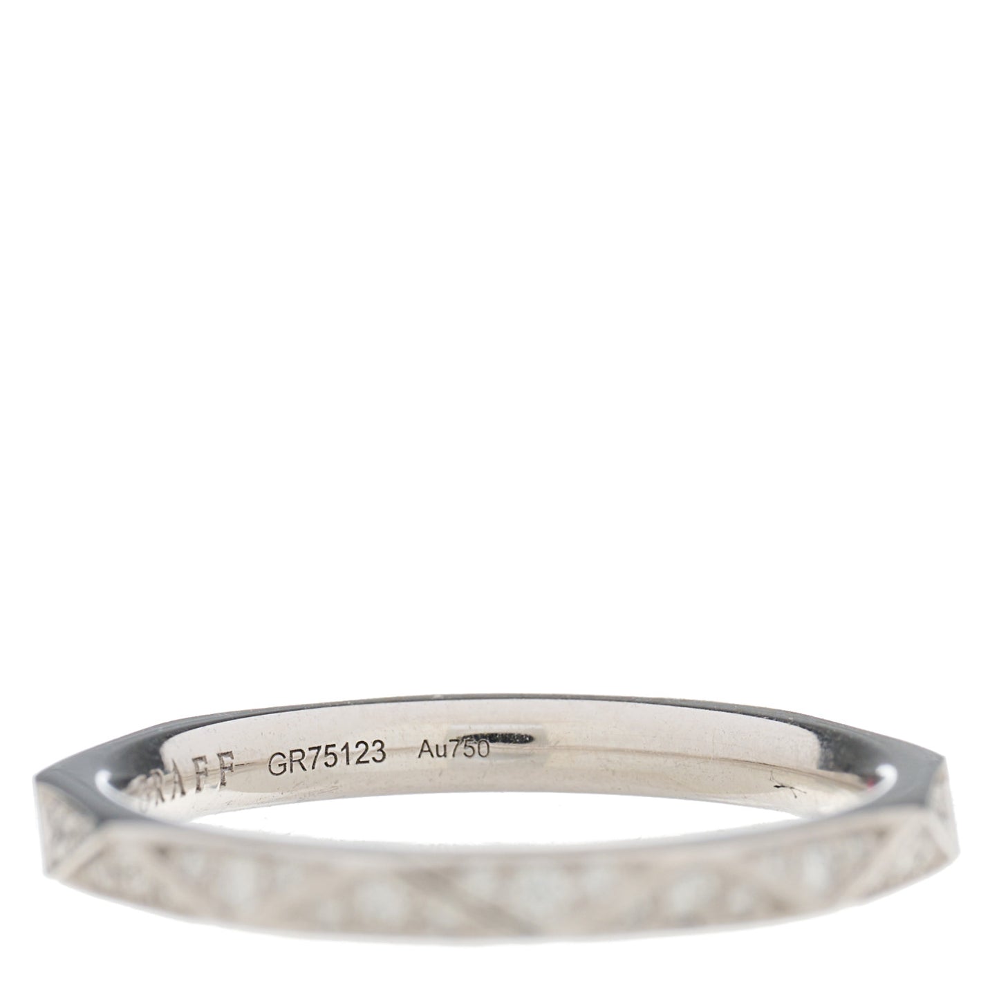 18K White Gold Diamond Laurence Graff Signature Band Ring 49 5