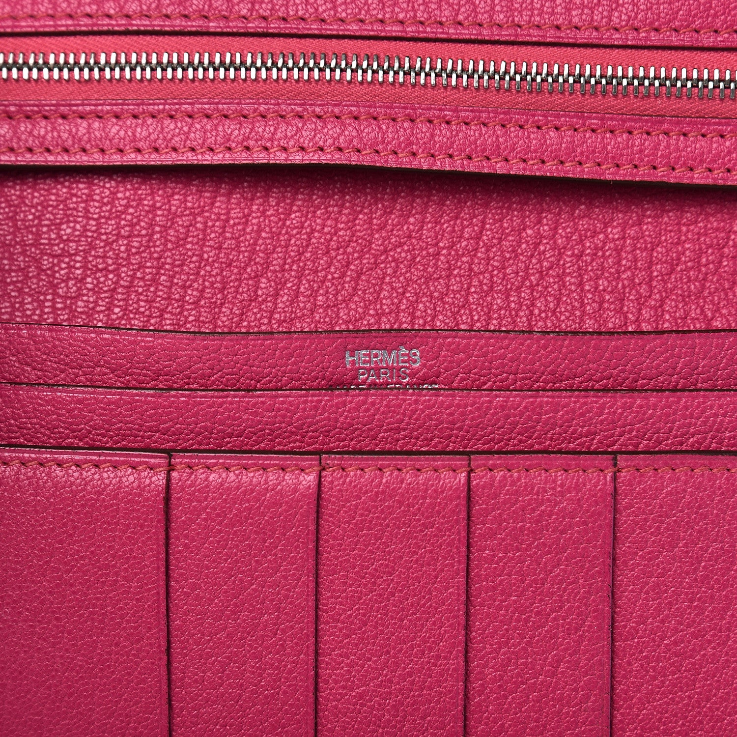 Hermes Chevre Mysore Tri-Fold Bearn Wallet Rose Shocking 6 of 8