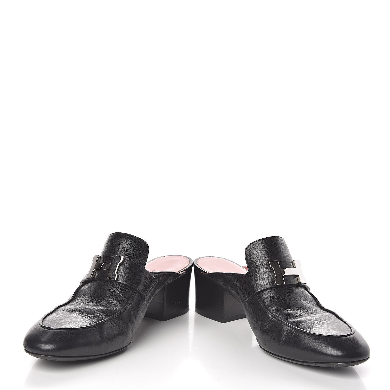 Hermes Goatskin Paradis Mules 37 Black 5 of 11