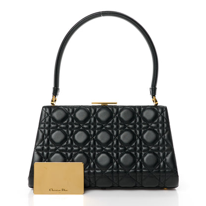 Christian Dior Calfskin Cannage Frame Bag Black 3 of 10